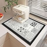 Alfombrilla Escurreplatos,Súper Absorbente Alfombrilla Secado de Platos,Drying Mat Antideslizante,Accesorios cafetera,Duradero,Muy Adecuado para la Sala de Estar de la Cocina