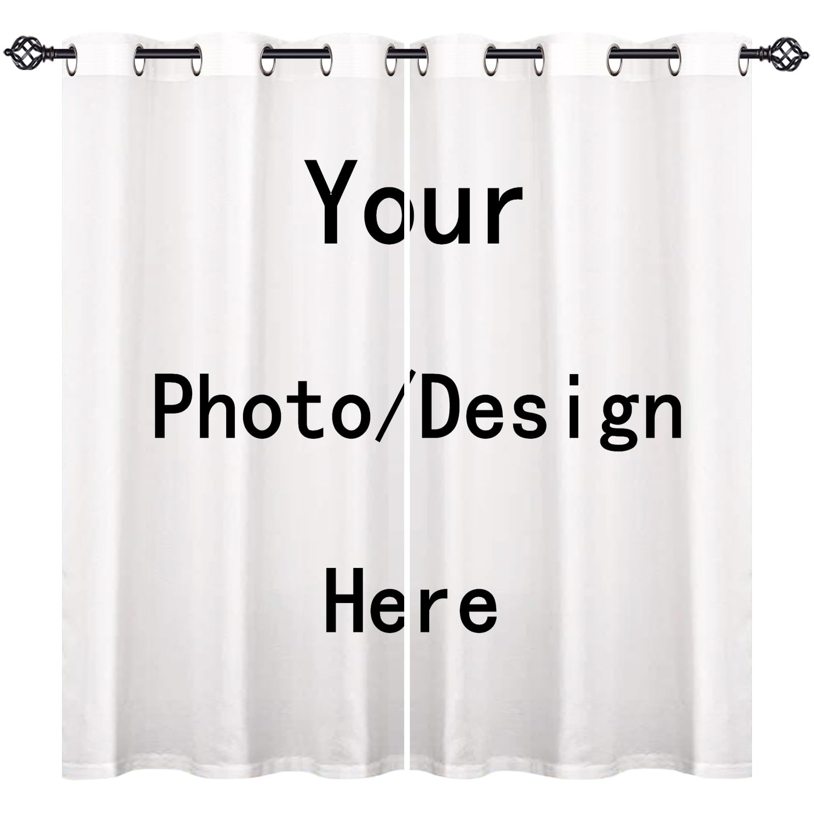 ANHOPE Custom Blackout Curtains Eyelet or Rod Pocket Design Customized Pattern & Size Thermal Insulated Curtains 3D Printed Pattern - 0426 Personalized Drapes for Bedroom Living Room 2 Panels โ image 1