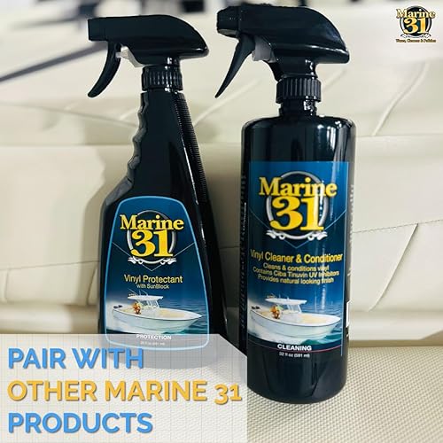Miniatura 3 de Marine 31 Limpiador y acondicionador de vinilo | Limpia, protege y previene daños UV | Seguro para barcos, interiores de automóviles y muebles de