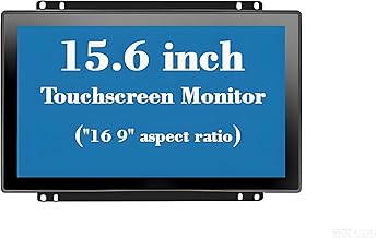 15.6 Inch Open Frame Capacitive Touchscreen Monitor, 1920x1080 Resolution 16:9 Aspect Ratio Waterproof,VESA+Panel Mount, for Kiosk, Automation, POS，Vending，HMI and Digital Signage 7x24h Work