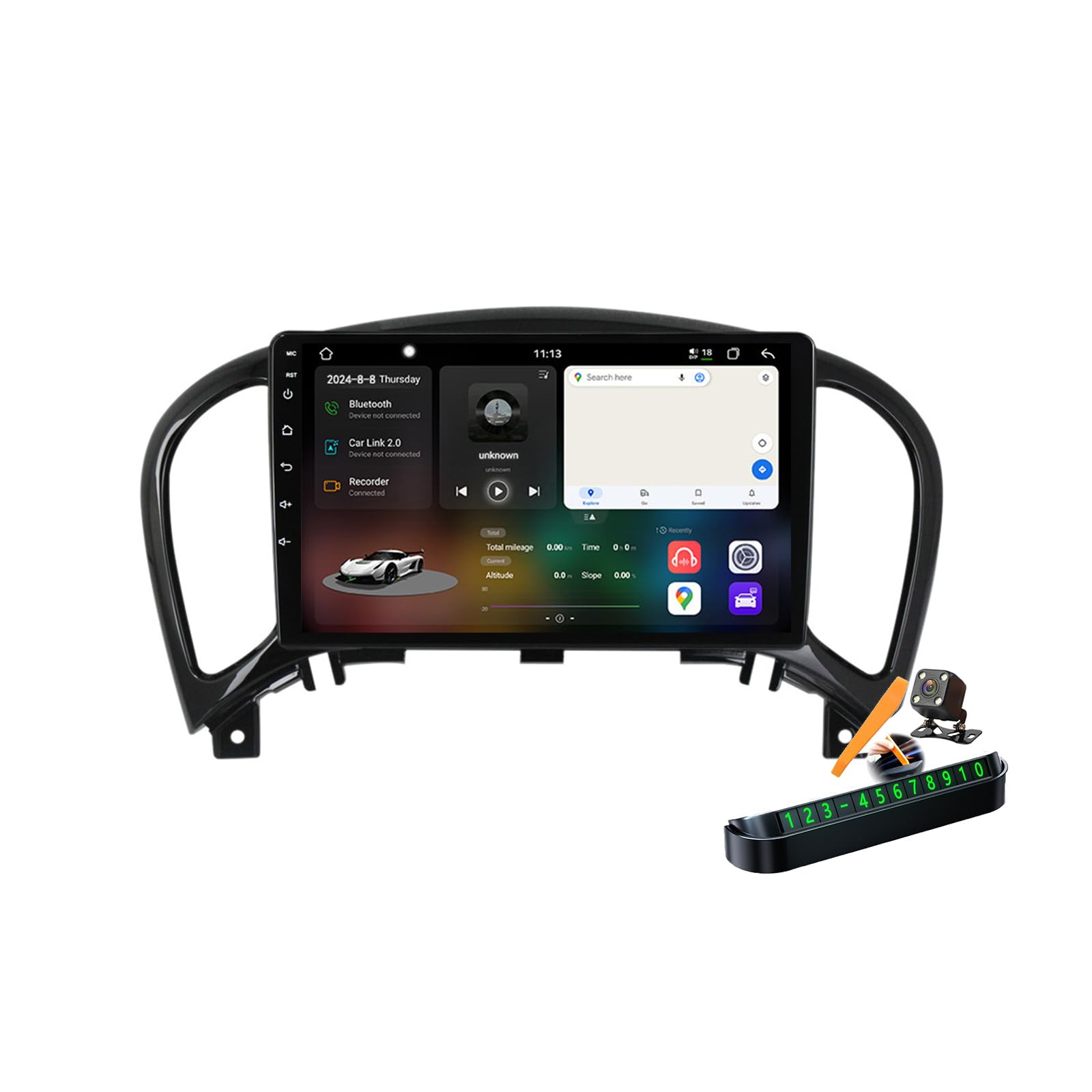 YLOXFW Y100s,Car Stereo Android 14.0 Radio for Juke 2010-2014 GPS Sat Navigation 9'' Touchscreen DVD Multimedia Video Player FM BT Receiver with Carplay 4G 5G WiFi DSP SWC