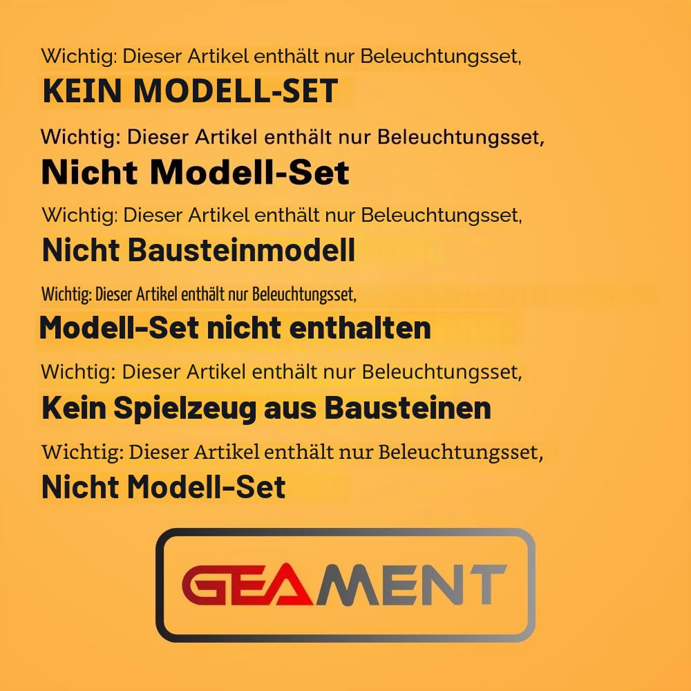 GEAMENT LED Licht-Set (Fernbedienung) Kompatibel mit Lego Karussell Konstruktionsspielzeug (Carousel) - Beleuchtungsset für Creator 10257 (Modell-Set Nicht enthalten)