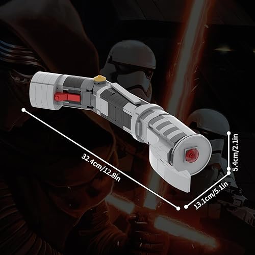 Miniatura 5 de -MOC Space Wars Dooku - Juego de construcción de empuñadura de sable de luz, kits de construcción creativos para niños (318 piezas)