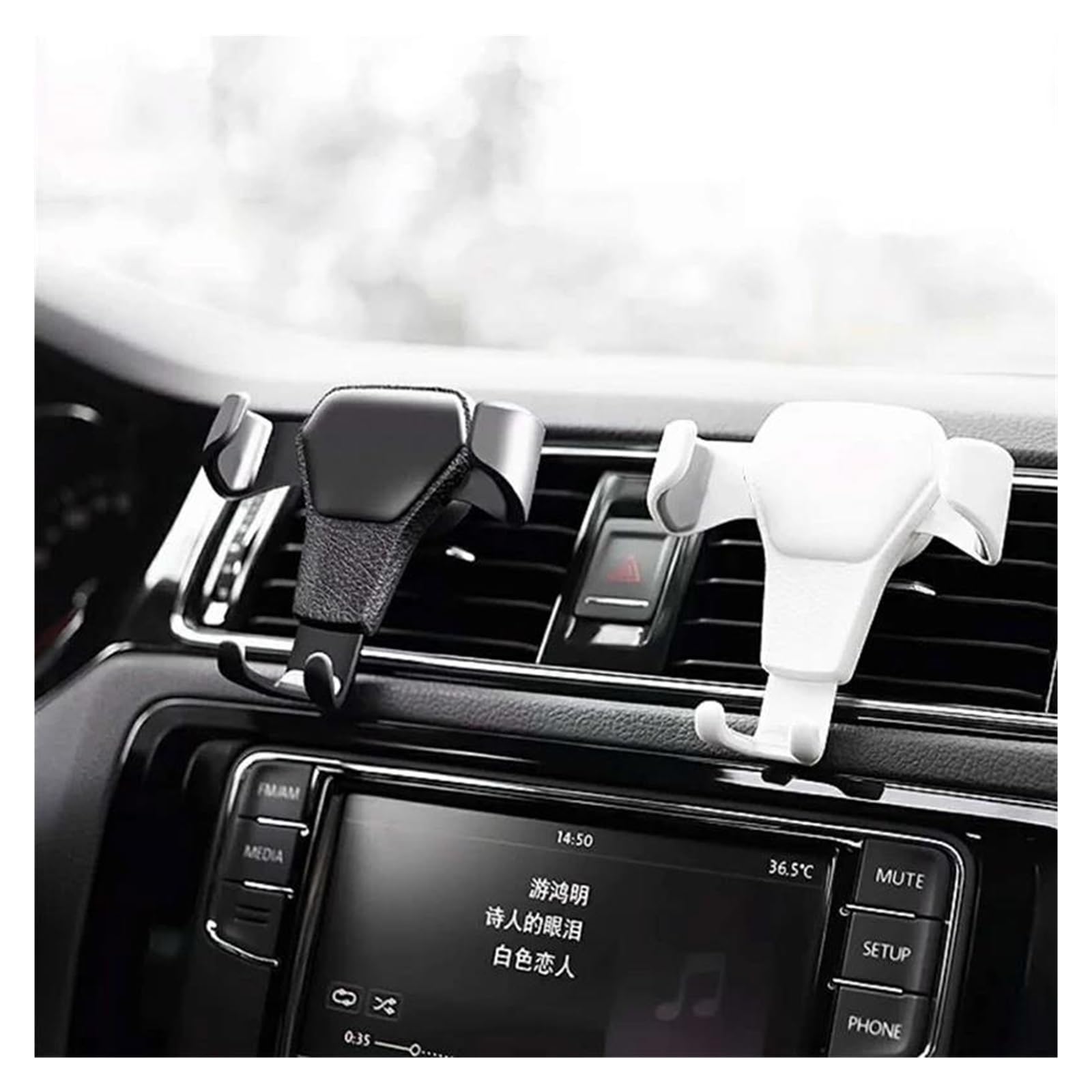 Porta Cellulare Auto Per il supporto per telefono con clip per bocchetta dell'aria per auto Sa&ms&un&g(Metal Grey)