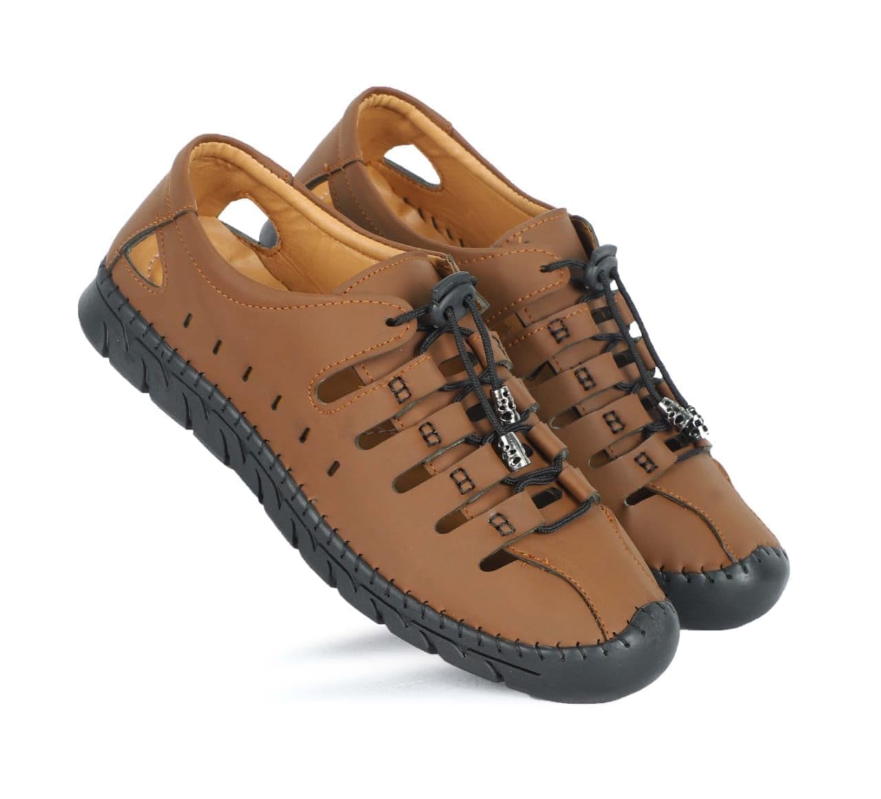 BIGGIE Mens Tan Roman Sandals for formalwear and regular use 010 (UK/INDIA) (B0DGCDFGM1) Amazon Price History, Amazon Price Tracker