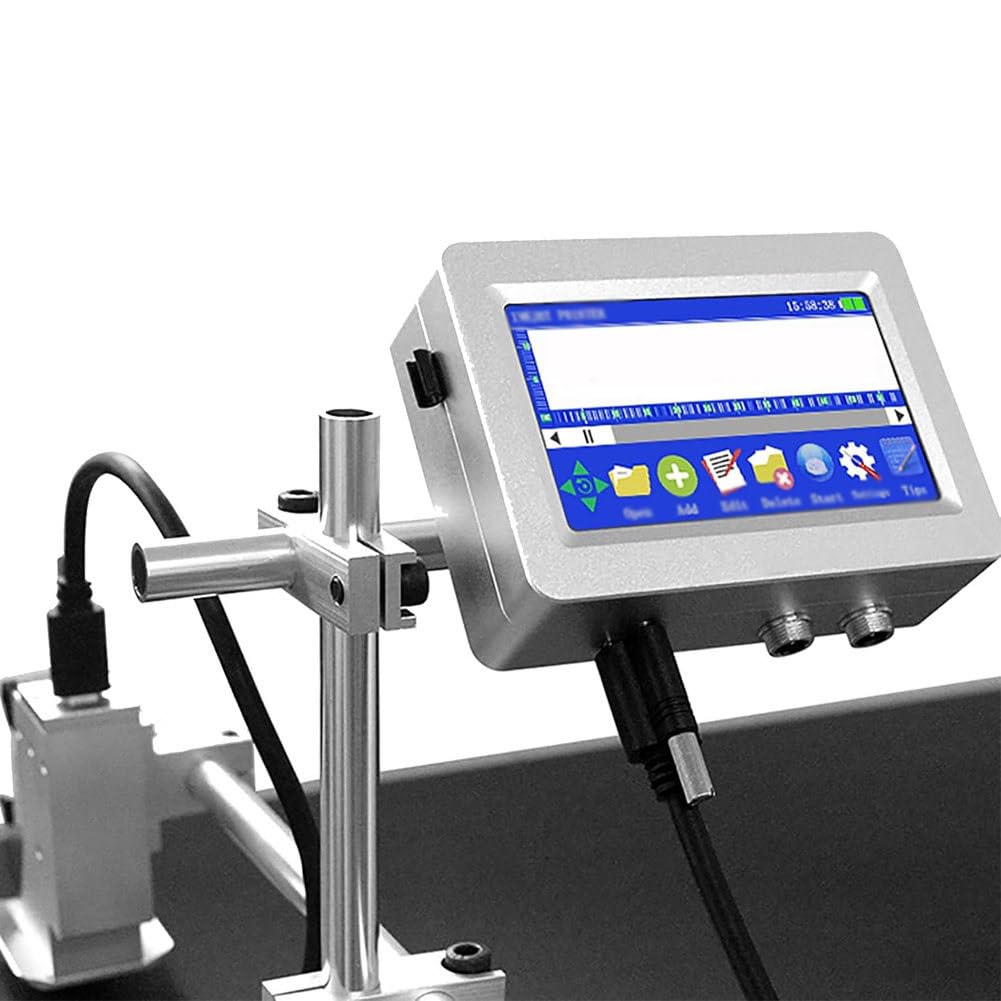 XueFulxion Automatic inkjet printer for production lines,batch printer,image thermal inkjet printer,quick-dry online batch printer,touchscreen,capable of printing QR codes/text/date 25.4mm