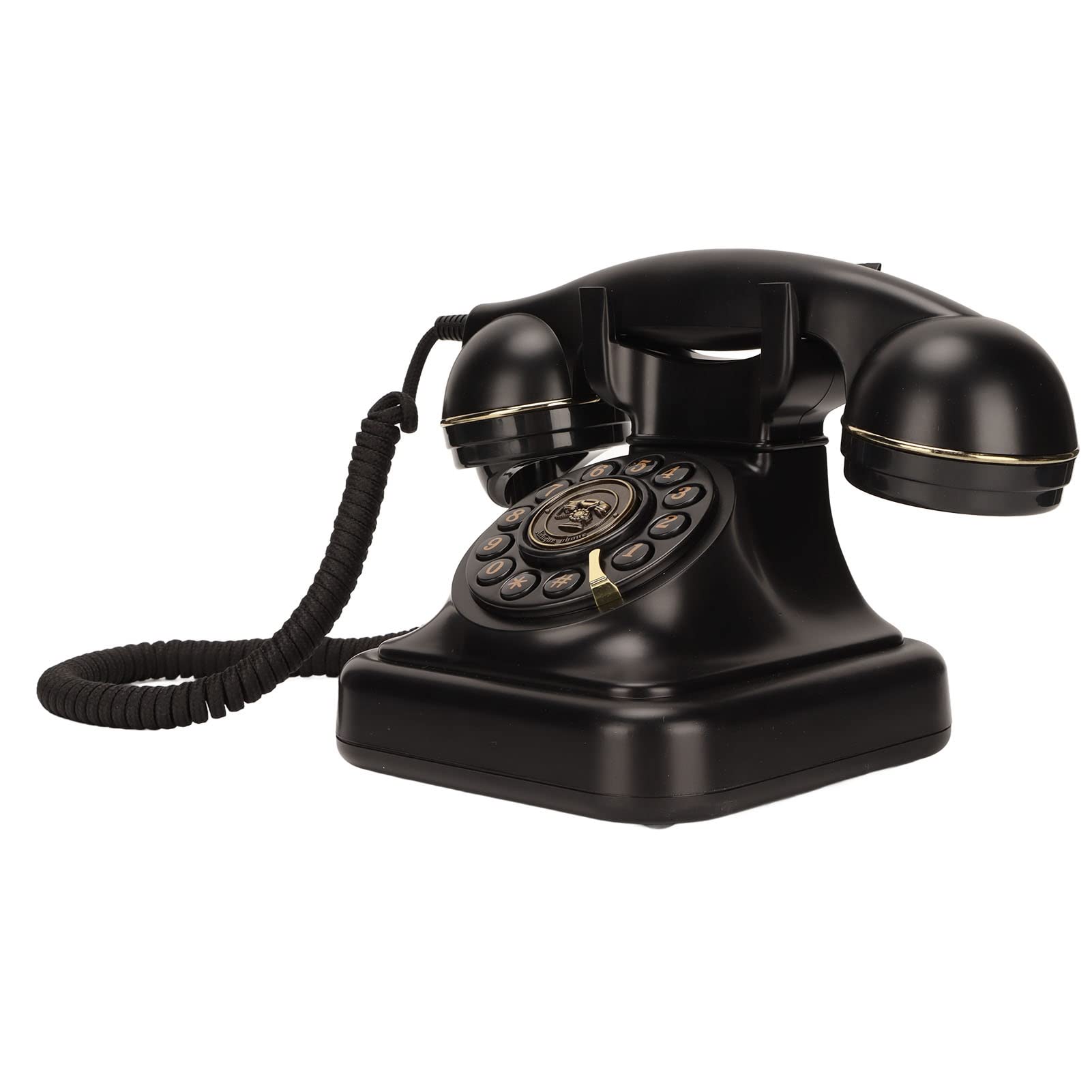 Teléfono Fijo Retro con Micrófono HD Grande, Botones de Disco Texturizados, Diseño Retro Simple y Duro para Decoración del Hogar o la Oficina, Más Adecuado para Llamadas con