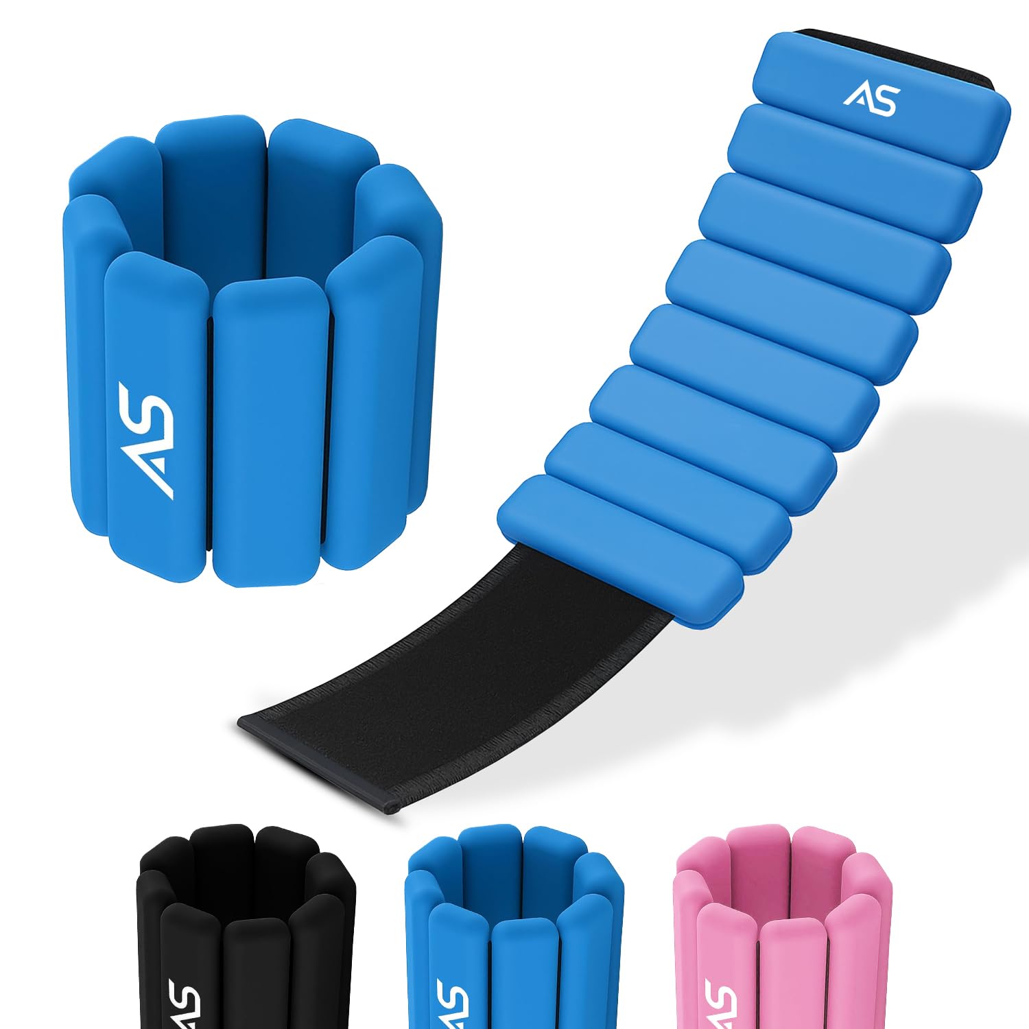 Allure Sphere Adjustable Ankle Weights for Women & Men – Comfortable Leg & Wrist Weights for Walking, Jogging, Running, Fitness, Yoga, Aerobics, Cardio, Strength Training & Home Gym Workouts 1lb*2=2lb L.Blue