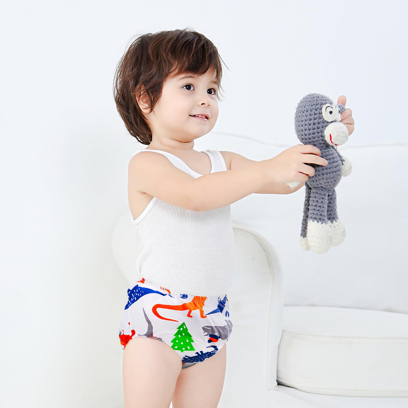 Culotte Apprentissage Propreté Garcon,Lot de 6 Culotte d Apprentissage Enfant,Slip Apprentissage Propreté Garcon (Bleu, 5 Ans)