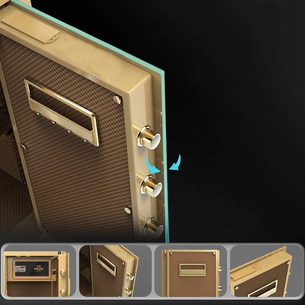 Caja fuerte de alta seguridad para el hogar y la oficina, depósito de acero antirrobo mejorado con contraseña y acceso a huellas dactilares, ideal para finanzas y objetos de valor, color marrón