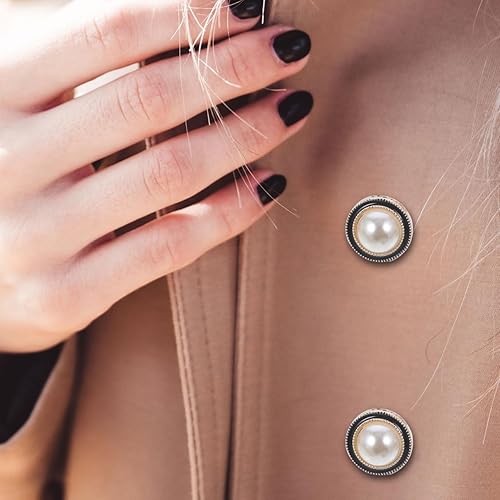 Miniatura 2 de EXCEART 20 piezas de botones sin coser extraíbles para mujeres, estudiantes, artesanos, cierre decorativo de repuesto para abrigo, camisa, vestido