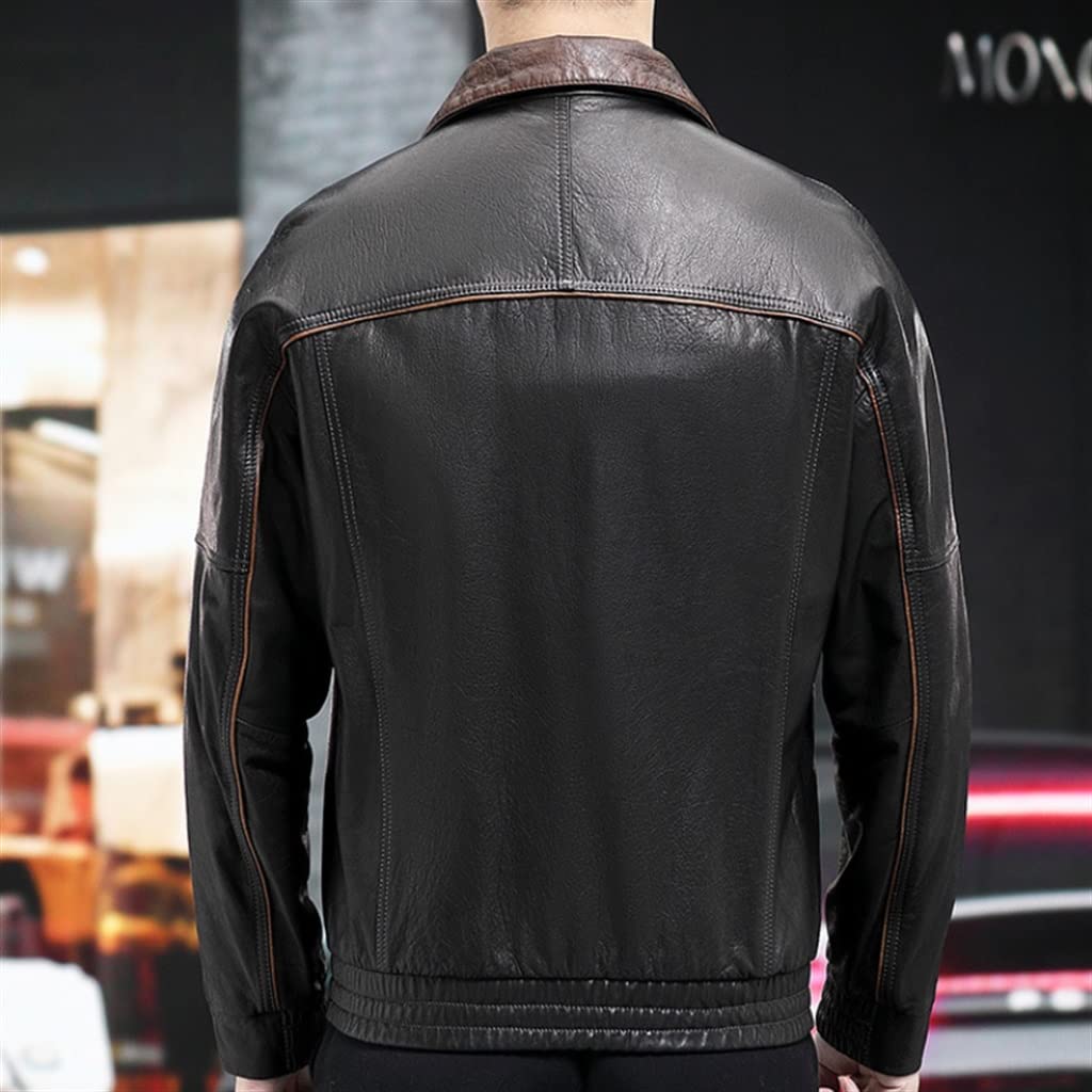 Amazon.com: YMGSCC Leather Jacket Men's Oil Wax Leather Standing