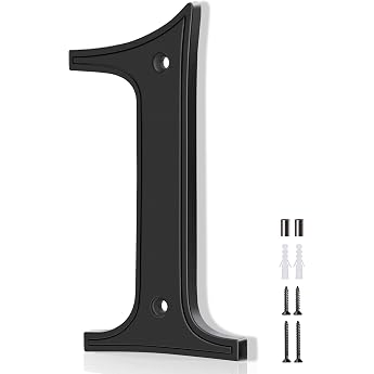 Emotionlite House Numbers 1 5" Zinc Alloy Vintage House Numbers for Outside and Indoor Black
