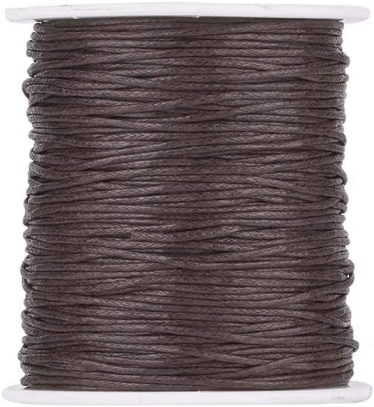 約91m 巻 太さ1mm 蝋引き糸 ロウ引き糸 綿紐 ワックスコード 手縫い 丸紐 糸 レザークラフト アクセサリーパーツ ジュエリー用 Diy ハンドメイド 手芸材料 手作り素材 ココナッツブラウン Faz Co Zm