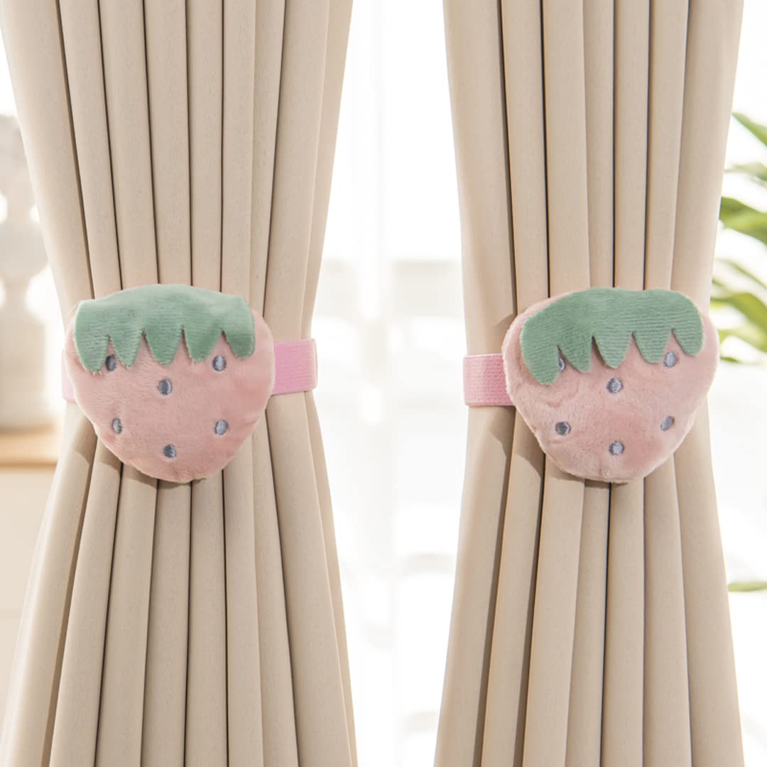 Amazon.co.jp: 2個セット ピンク いちご カーテンホルダー かわいい
