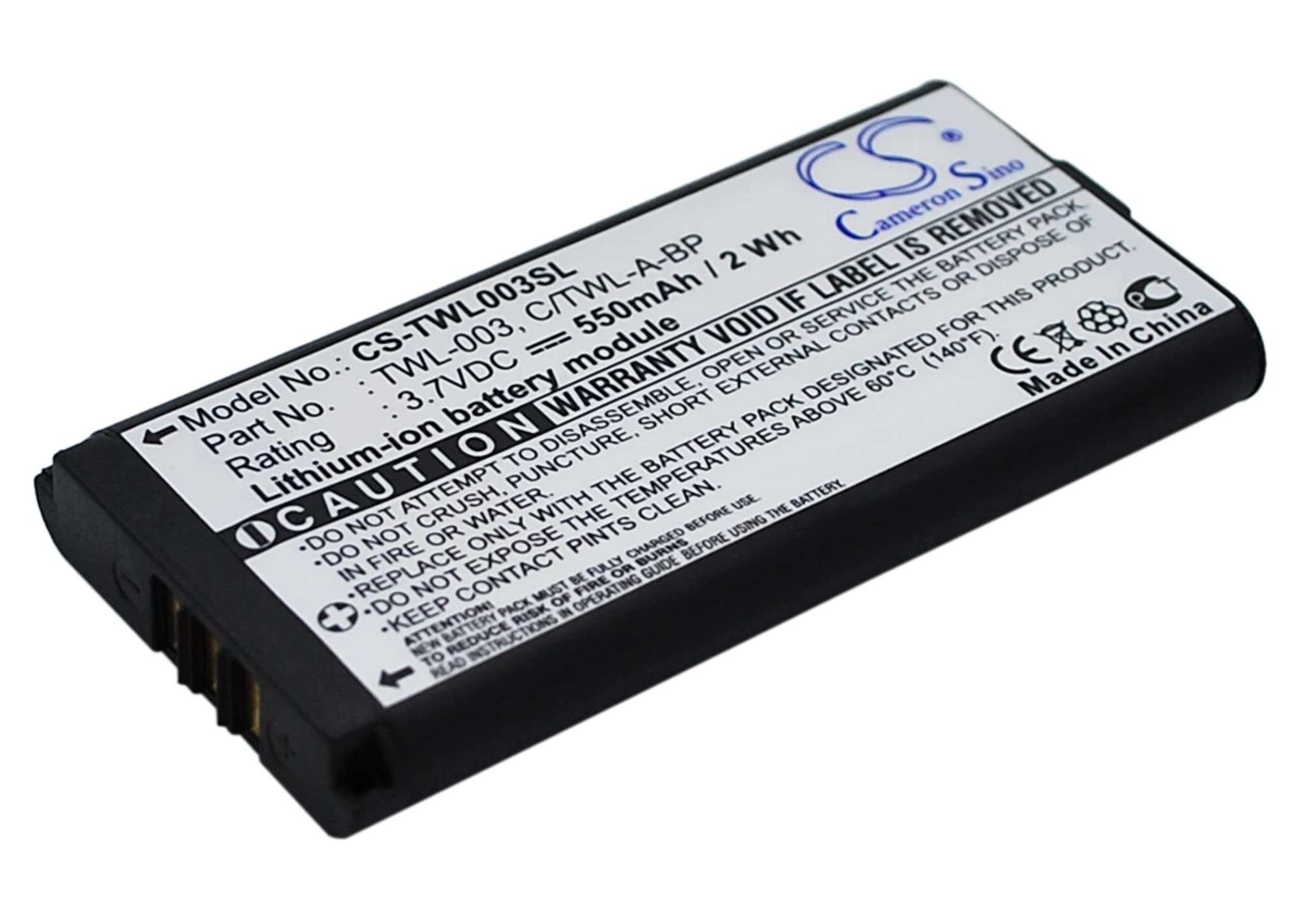 PRUVA Battery Compatible with Nintendo DSi, NDSi, NDSiL, P/N: C/TWL-A-BP, TWL-003 550mAh