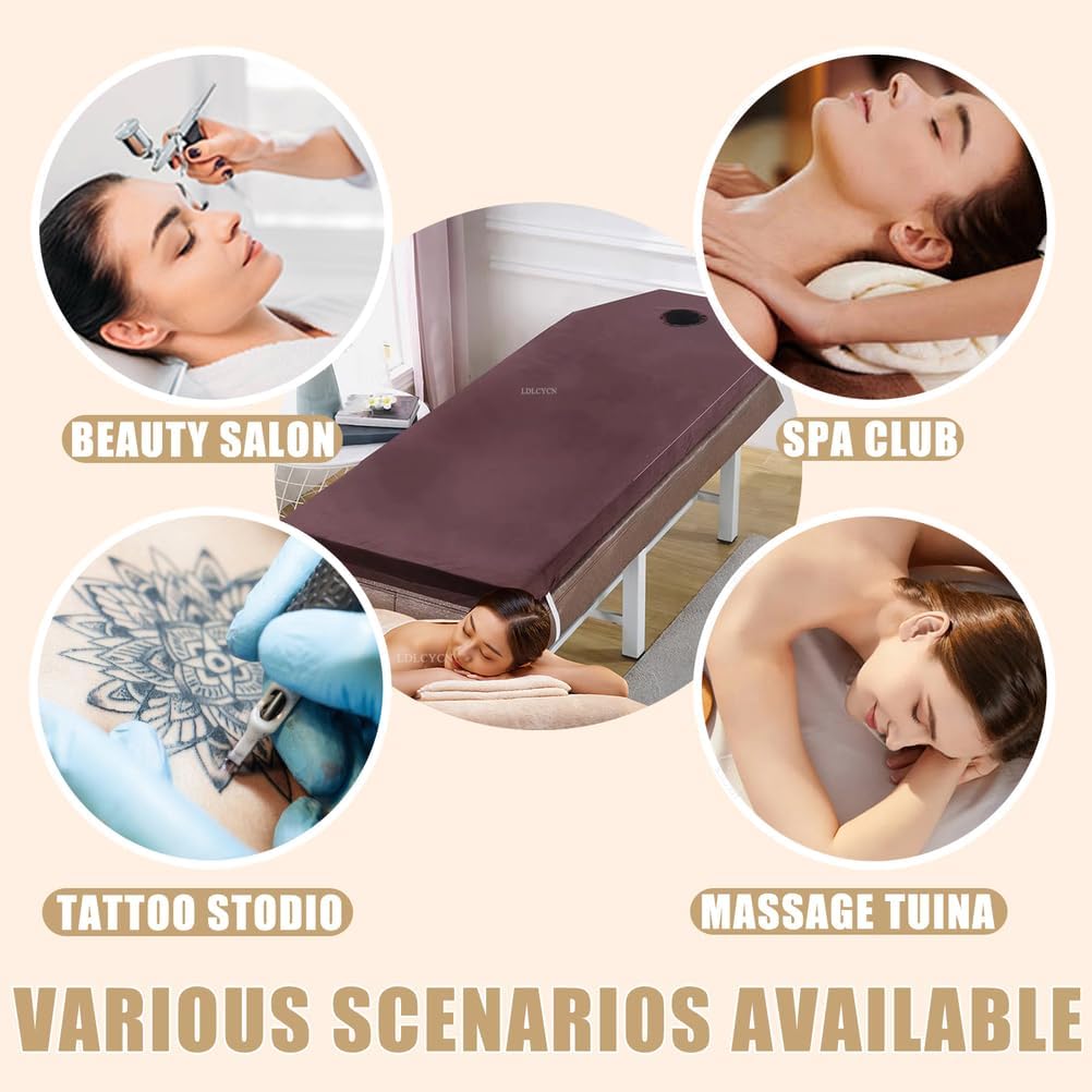 Purple(s),185 * 70cm, Foam Massage Table Mattress Topper Thick 8Cm Beauty Salon Bed Mattress Topper with Face Hole Lash Bed Mattress Topper Spa Mattress Pad Square Round Trapezoid Head