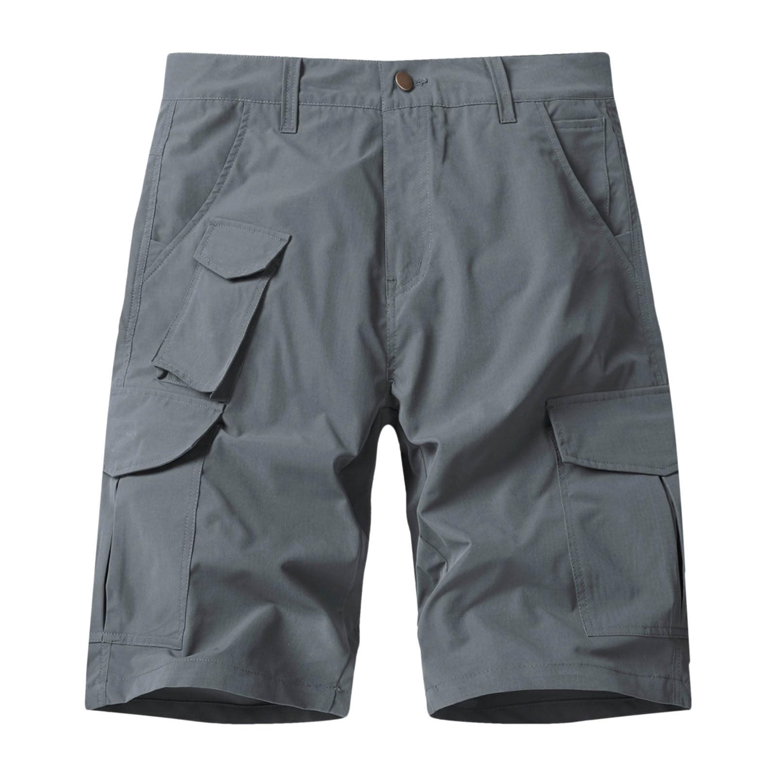 Men's Classic Relaxed Fit Cargo Short Multi-Pockets Quick Dry Tactical Shorts Stretchy Running Athletic Hiking Pants Grey 32