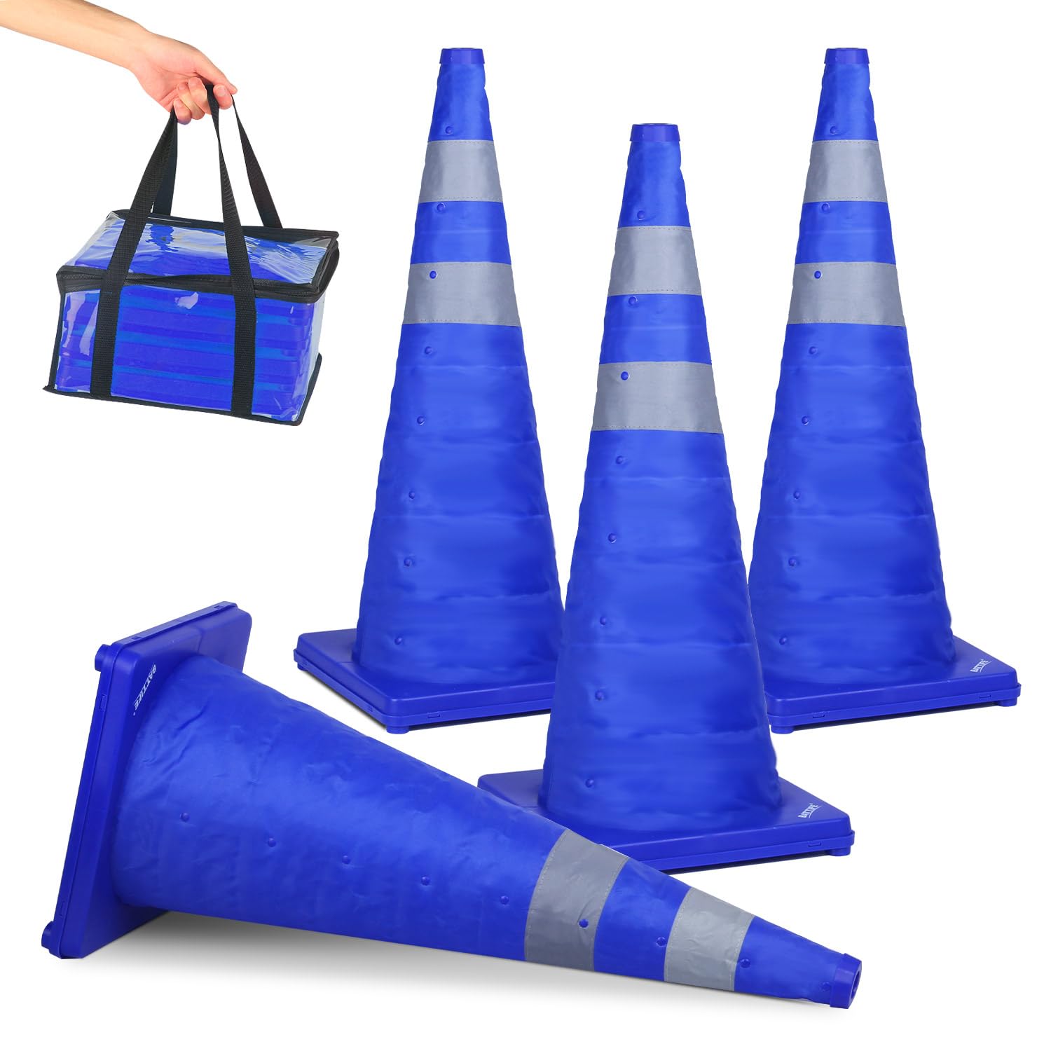 Snapklik.com : BATTIFE 4 Pack 28 Inch Collapsible Traffic Safety Cones ...