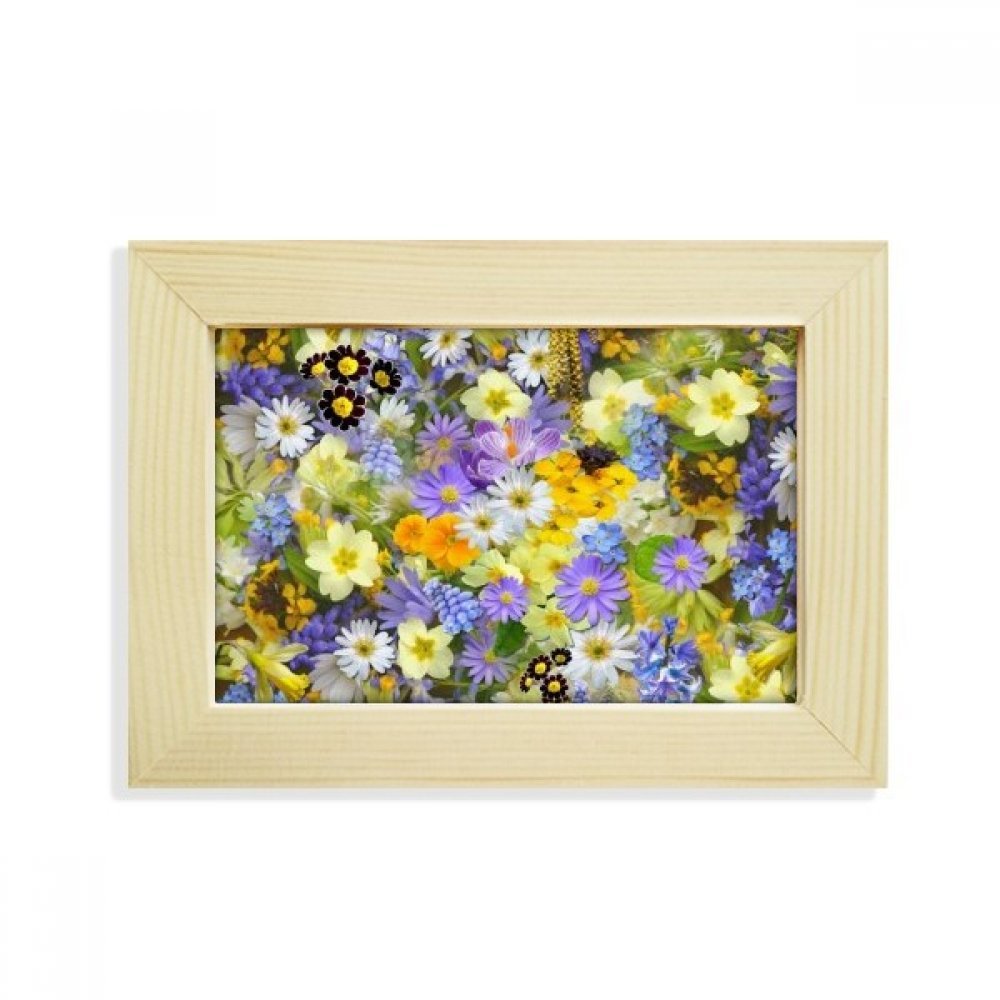 Marco de fotos de madera premium DIYthinker con arte floral azul de 5x7 pulgadas