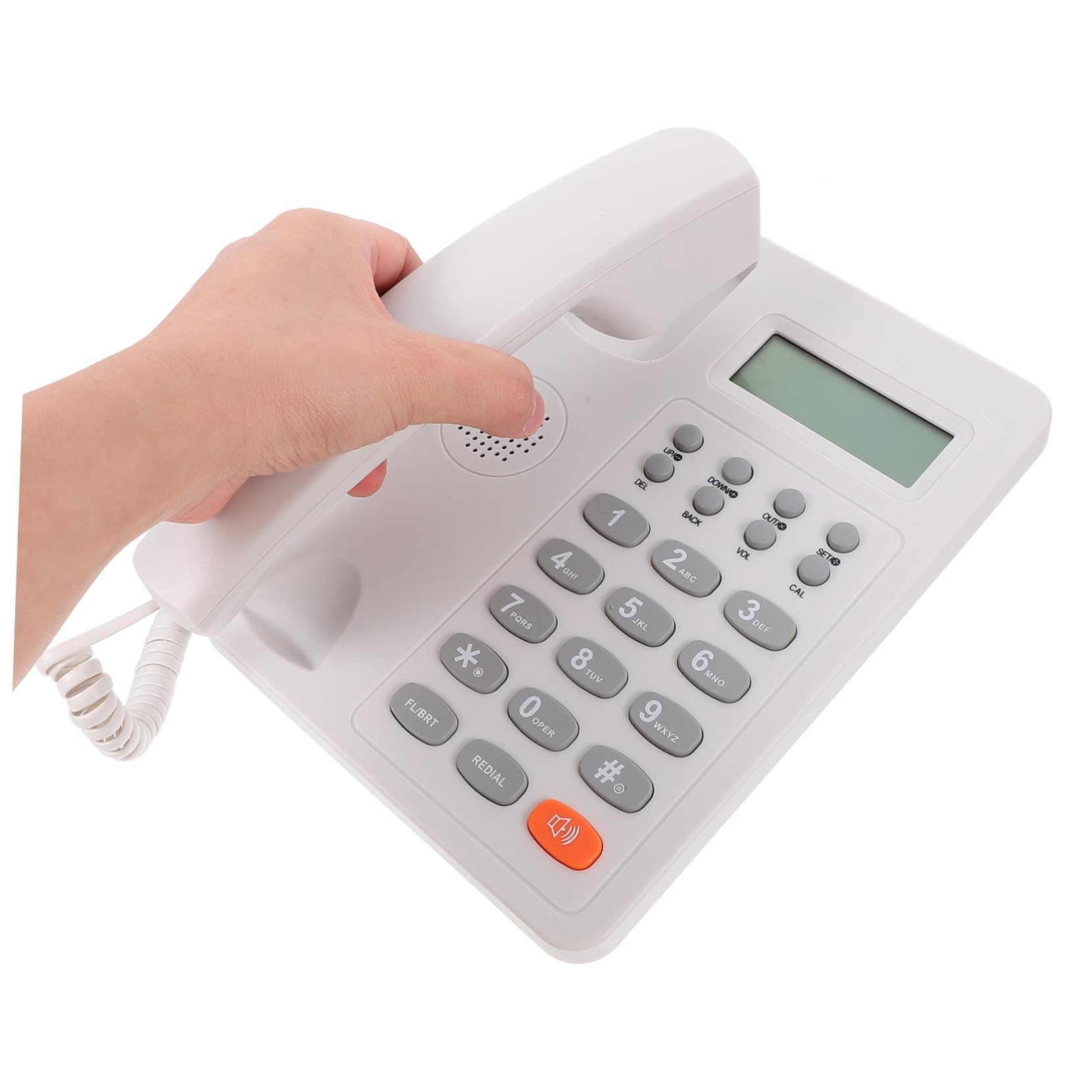 LALAFINA Telefono Fisso da Scrivania Ufficio in Plastica Bianco
