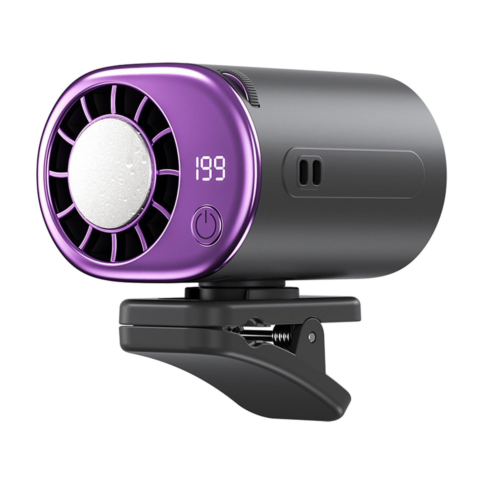 Mini Ventilatore Portatile con Clip per Auto, Raffreddamento a 360°, Ideale per Lavorare alla Scrivania, Grigio