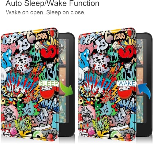 Image of ProElite Cover Case for Kindle Paperwhite 12th Gen 7 inch Case, Slim Smart Flip case Cover for Amazon Kindle Paperwhite 12th Generation 7 inch 2024, Hippy