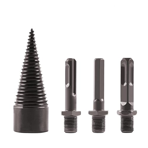 Brocas divisoras de madera para trabajo pesado, atornillador de cono, extraibles para leña, 1.260 in