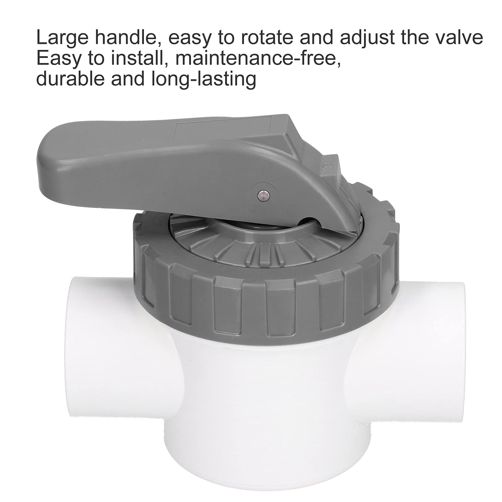 3 - Válvula de desvío para Piscina y Spa, válvula Multi‑Puerto de ABS y PVC con Mango Grande, accesorio de válvula de riego Resistente a productos químicos para la fontanería de (F 40-3a)