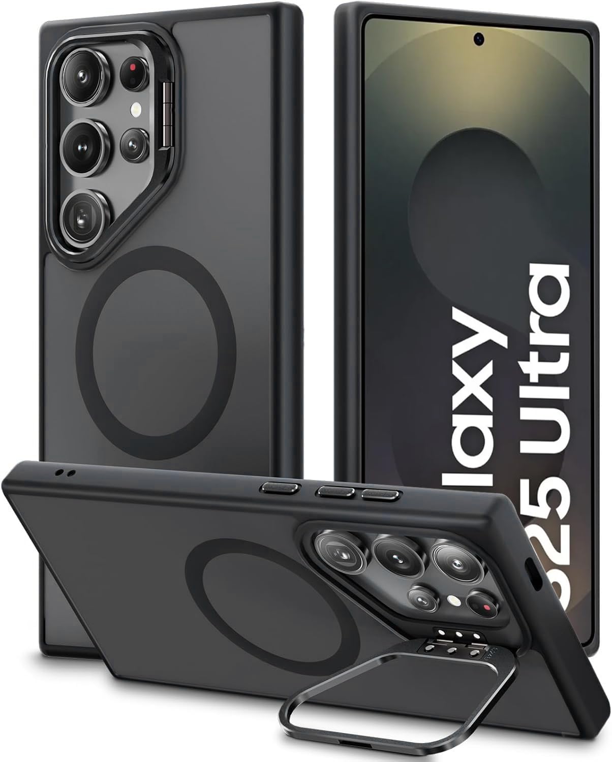 DIZORO Polycarbonate Samsung Galaxy S25 FE Case Compatible with Mag Safe & Wireless Charging,with Camera Stand,Military Grade Drop Tested,Translucent Hard Back Soft Edge Back Cover (Black) — Amazon image 26