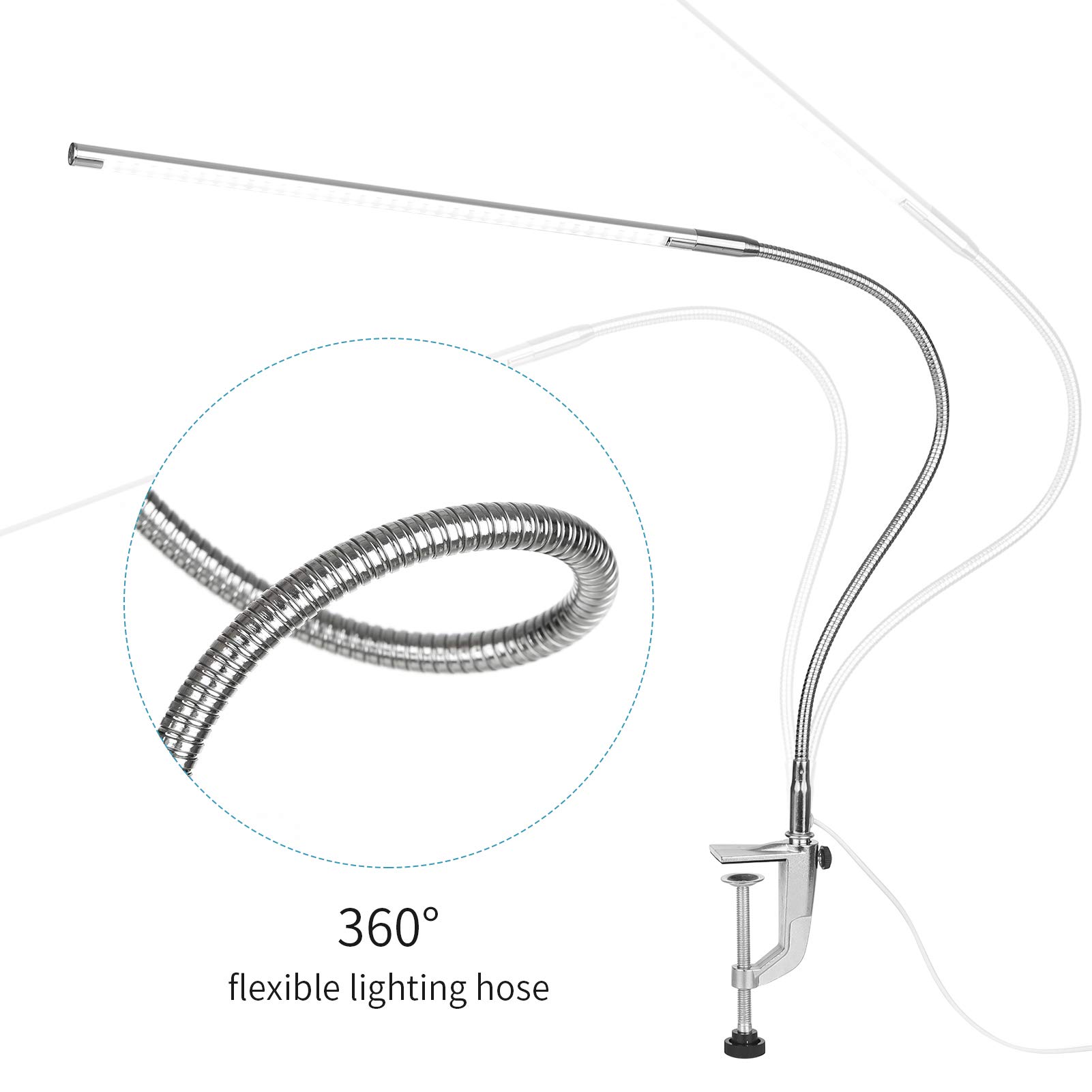 ADITAM USB Clip-on lampa biurkowa biała kontrola dotykowa możliwość przyciemniania diod LED lampka do czytania elastyczny kąt do zagłówka łóżka stół biurowy Double the comfort