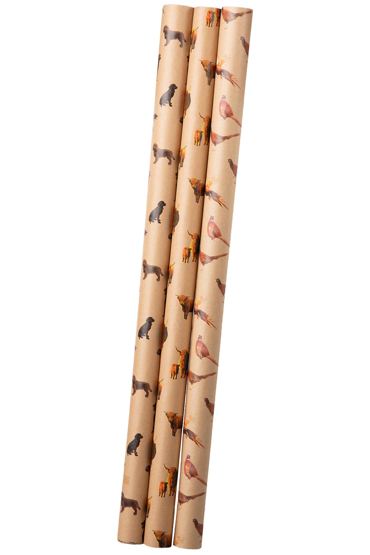 Wrapping Paper 3 Pack Patterned Gifting Wrap Xmas Birthday Kraft Roll 9 Metres