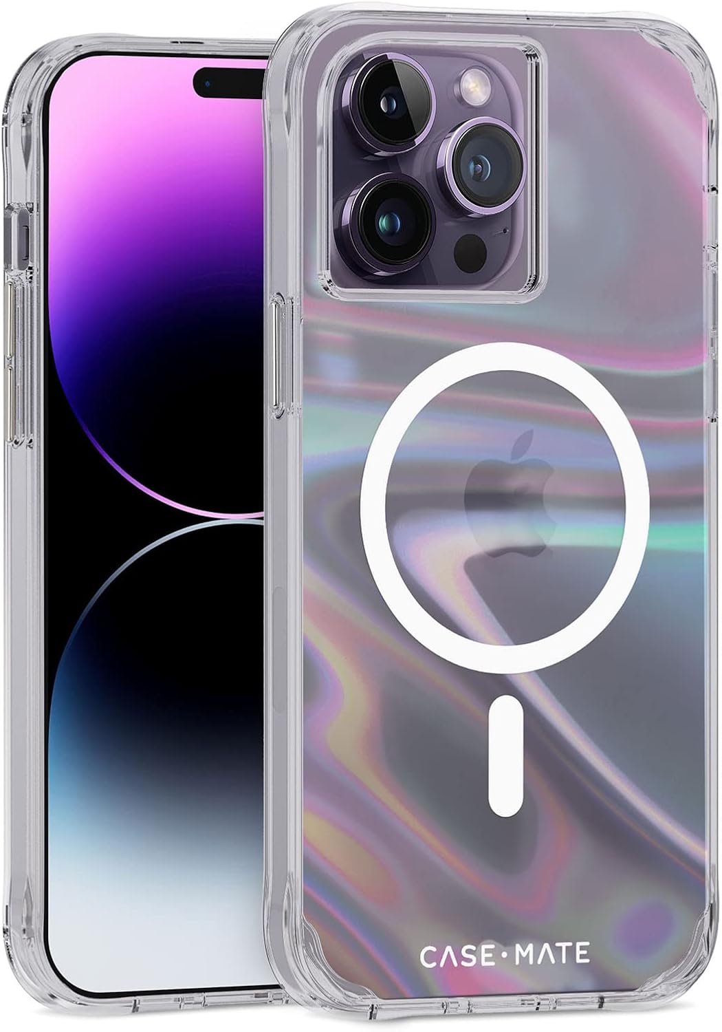 Case-Mate Soap Bubble MagSafe - Étui pour iPhone 16 Pro (Iridescent