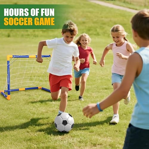 Miniatura 6 de Soccer Goal Set 23" W×18" H×12" D, Portable Soccer Goal Training Equipment, Mini Soccer Net with 3 Soccer Ball for Sports Game, Soccer Set for Kids