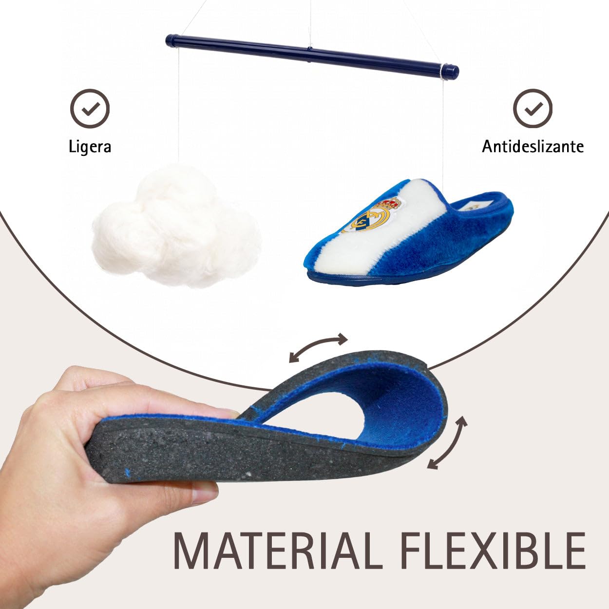 MARPEN SLIPPERS Real Madrid CF Oficiales – Zapatillas Estar por Casa Niño Cómodas y Antideslizantes - Zapatillas Andar por Casa Ligeras - Zapatos Niña Invierno Cálidos - Talla 32