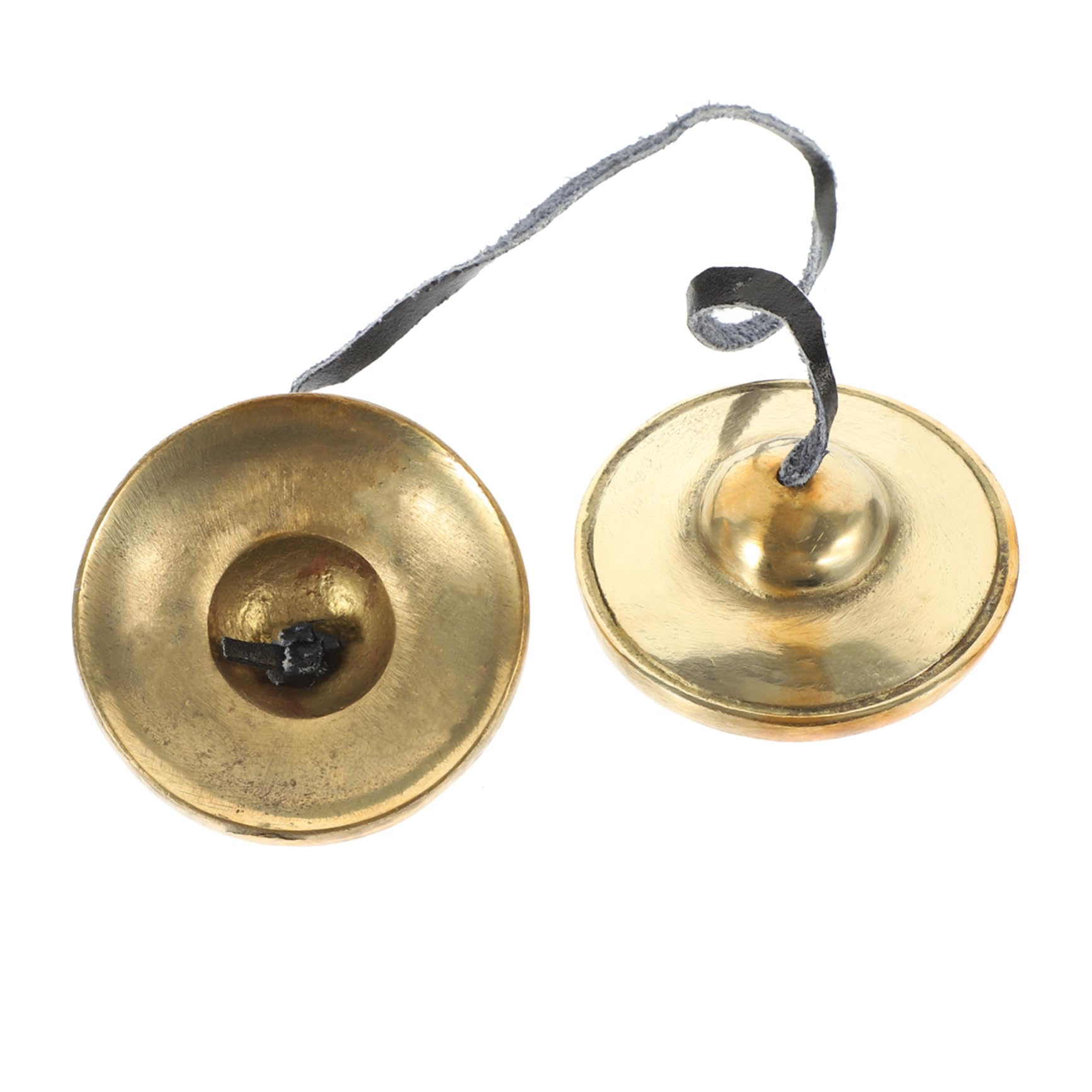 BESTonZON Copper Meditation Bell Straps Hand Cymbals for Yoga Small Cymbals Hand Percussion Instruments Present