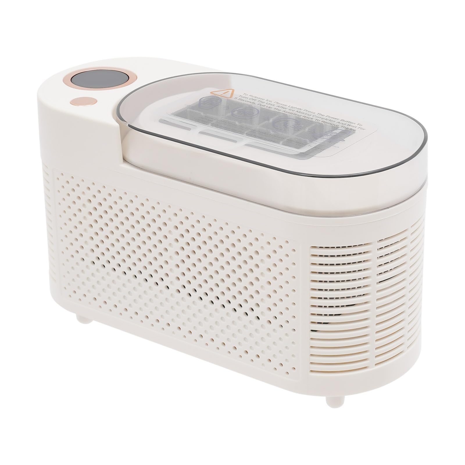Portable Small Ice Maker,12V Compact Mini Ice Maker,Mini Ice Cube Maker Countertop for Home Kitchens,Outdoor Spaces,Camping Places,RV (White)