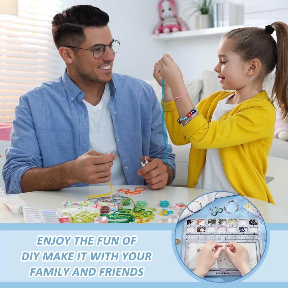 BENECREAT 3Pcs 11.8x9.4inch Rectangle Felt Bead Design Boards, Felt Beading Mat with A-N Grids Beads Tray Bead Pads for Art Crafts Jewelry Making Beading Supplies, 6mm Thick - Image 6