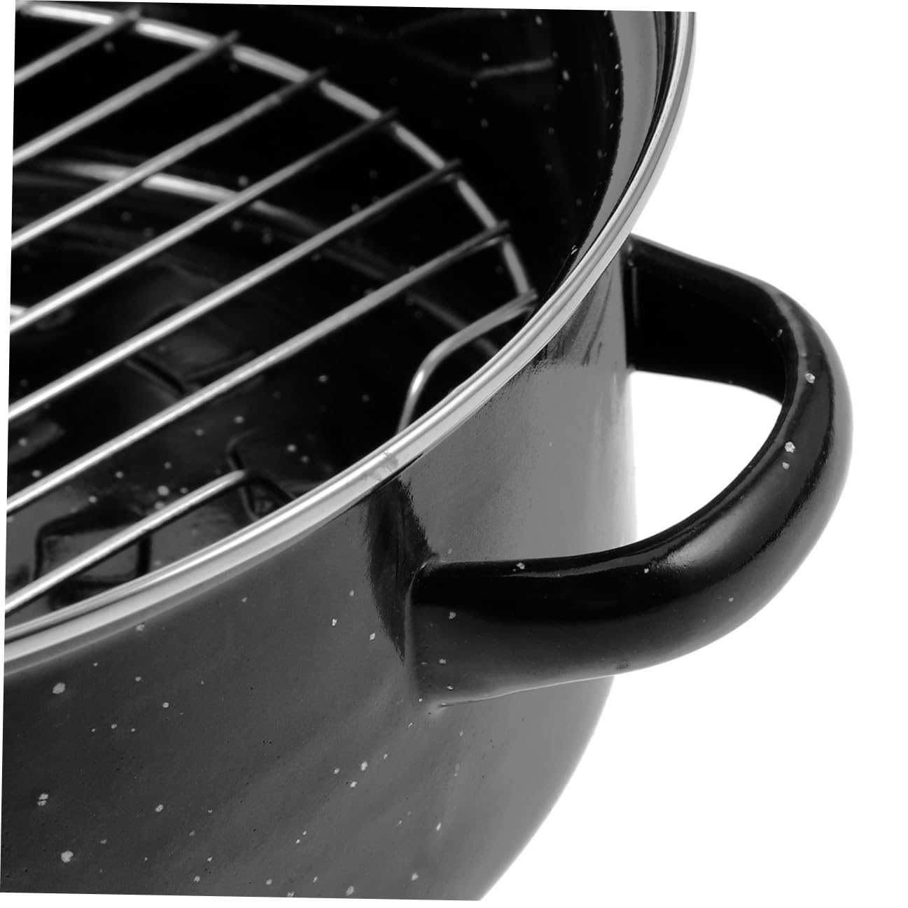 Kartoffeltopf Schwarzer aus Emaille mit Verschleißfestem Boden und Verzugsfreiem Design für Täglichen Gebrauch und Outdoor Grillen