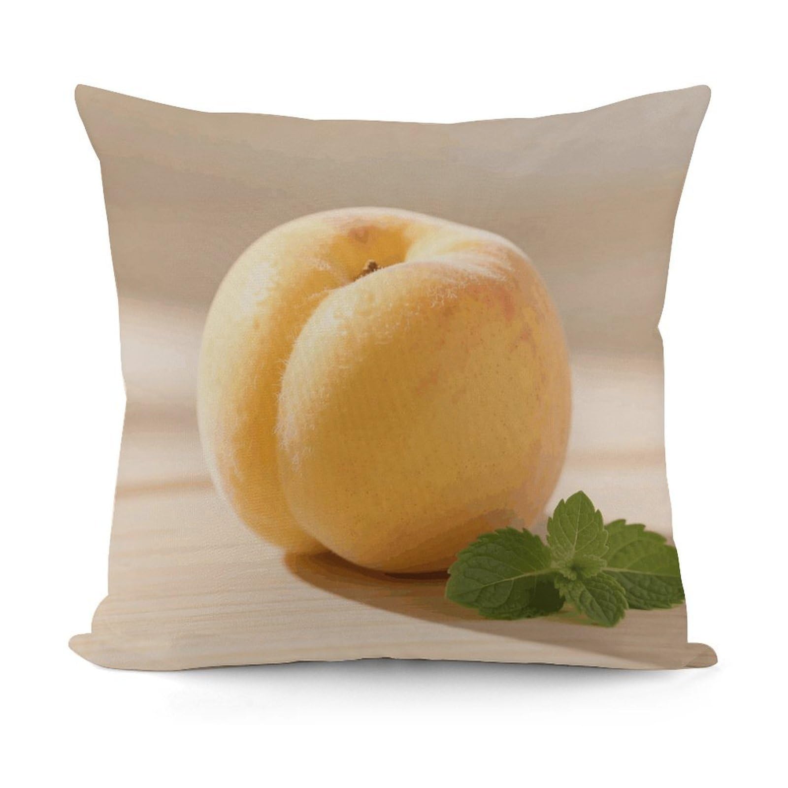 VstaDank Yellow Peach Pillow Covers Soft Plush Decorative Square Pillow Cover Modern Breathable Pillowcases Pillowcase with Invisible Zipper 18x18 Inches for Sofa Living Room