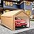 PHI VILLA 10x20 ft Heavy Duty Carport Car Canopy Garage Extra Storage Shelter Boat Party Tents Shed with Removable Sidewalls and Doors, Beige