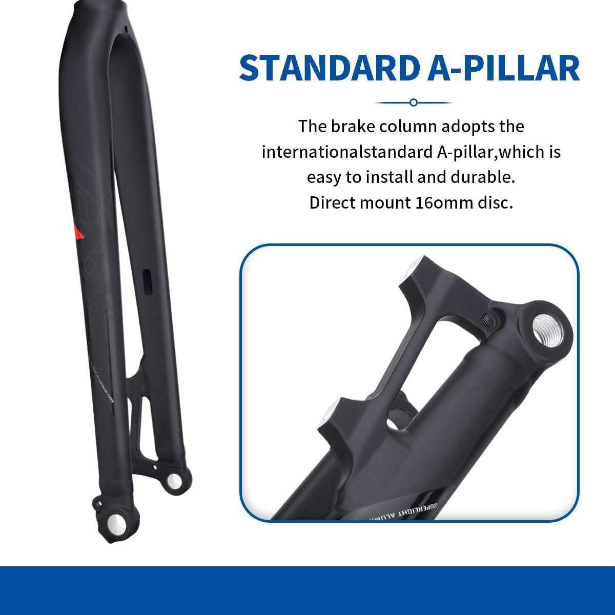 26"/27.5"/29" Mountain Bike Rigid Fork 28.6mm Thru Axle Threadless Hard Forks 1 1/8" Straight Tube Disc Brake Front Fork Aluminum Alloy Bikes Fork