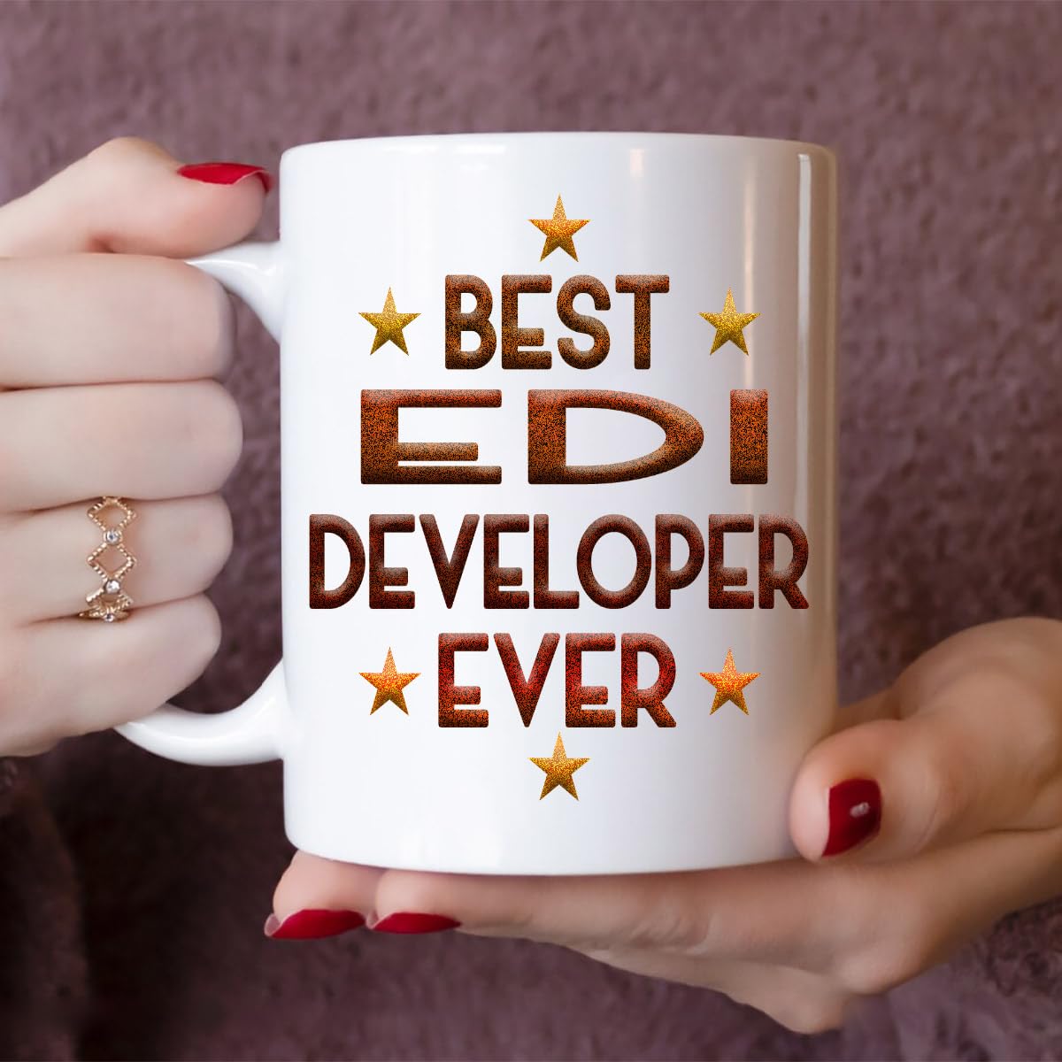 MONIZILUCKY Edi Developer Mug Best Edi Developer Ever Gift 11oz White Ceramic Coffee Mug for Office Work Friends Coworkers Birthday Thanksgiving Christmas Gift for Edi Developer