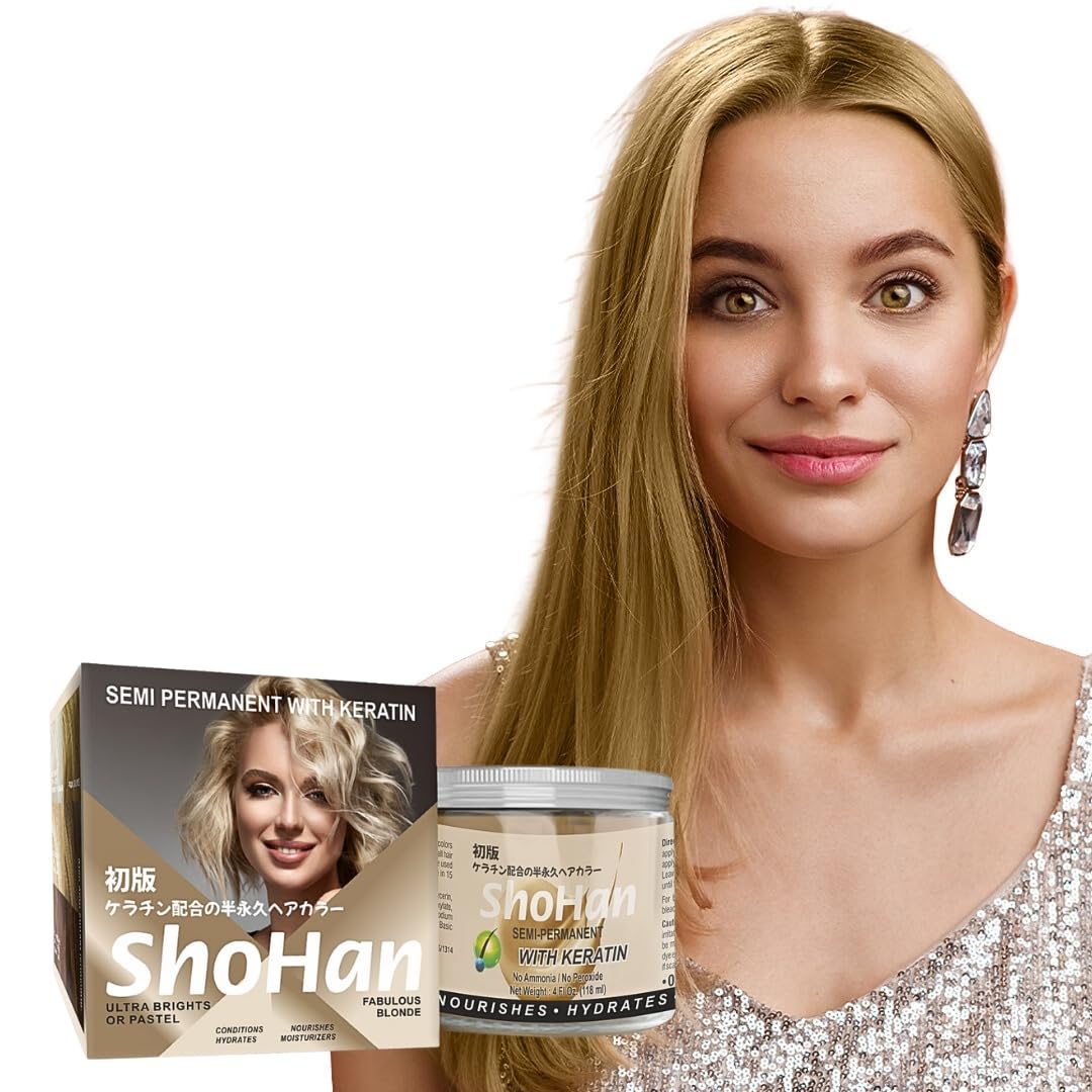ShoHan Semi Permanent Hair Colour, Blonde Hair Colour with Keratin, Ammonia Free Hair Colour, No Peroxide, No PPD, No Resorcinol, No Parabens, Hair Highlighter Colour (Fabulous Blonde, Pack of 1)-image-17