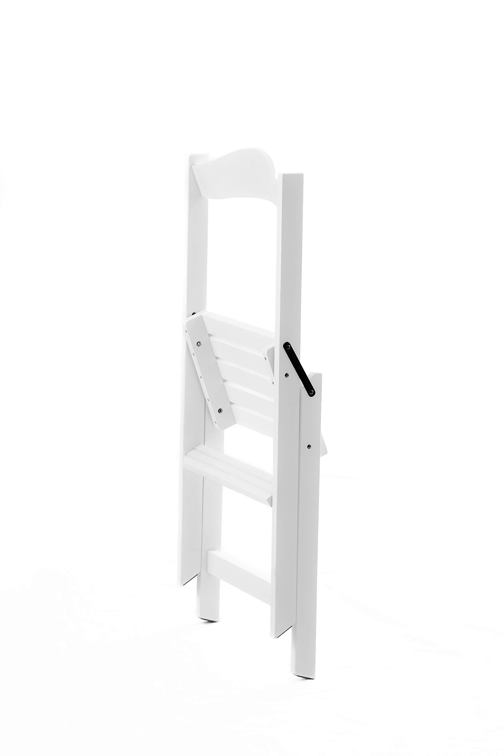 Del Fabbro Klappleiterstuhl Karn Step aus Buchenholz – 2‑in‑1‑Leiter mit Rückenlehne, rutschfeste Stufen – Platzsparender Stuhl Made in Italy
