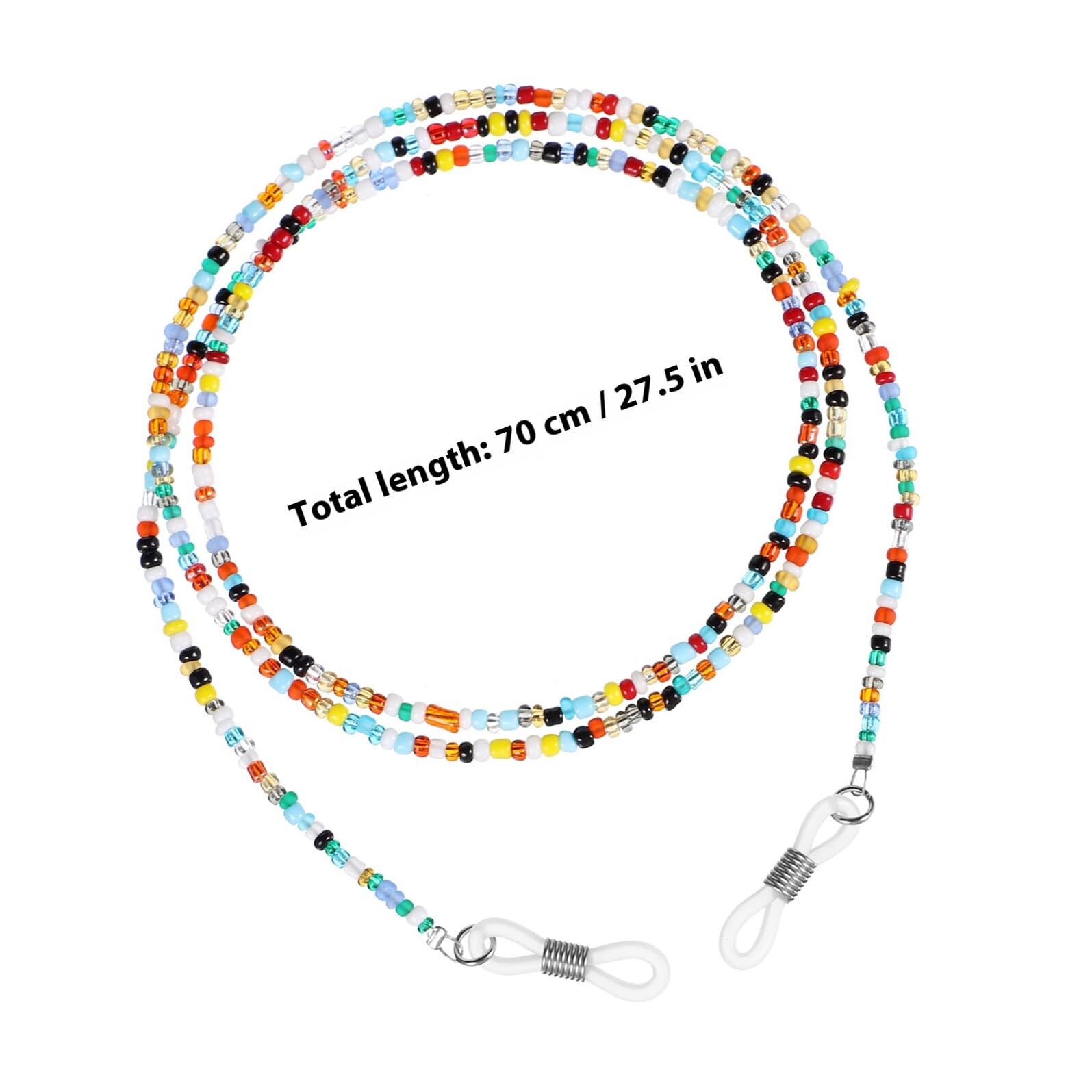 Cadena para Gafas Cuentas Finas Multicolor 2 Unidades Correa Antideslizante Cuello Metal Uso Diario y Trabajo
