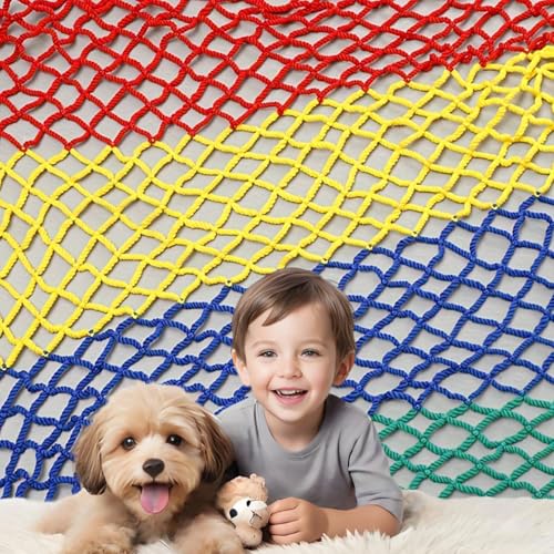 Protective Rope Nets for Balconies, High Strength Climbing Polyester Net, Playgrounds, Cargo, Tennis Courts, Draw Bridges, Kids Monkey Bar, Pet Enclosures, Boat Safety Lifeline Netting