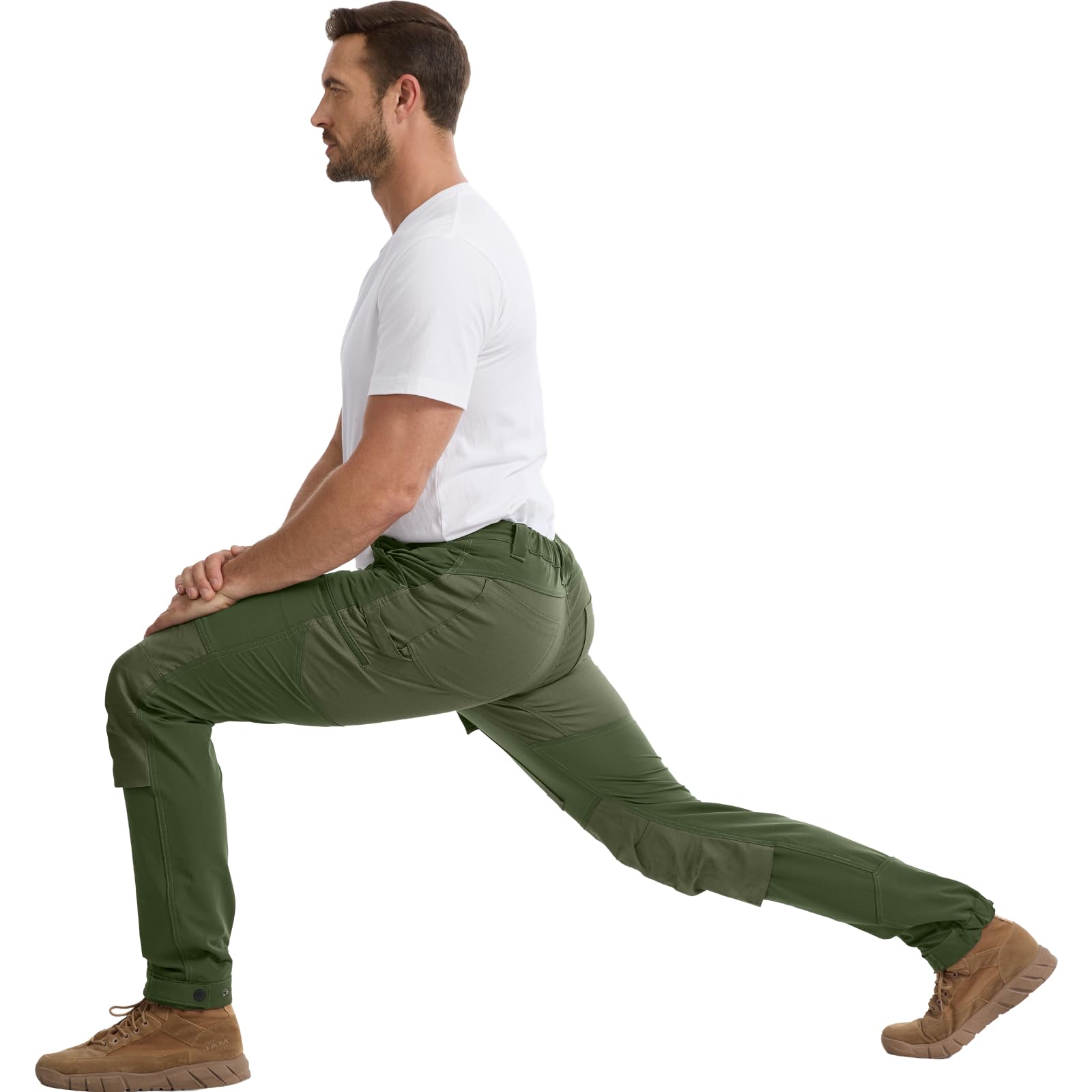 WORK IDEA Pantalon de Trekking Homme Coupe-Vent Anti-Boue Pantalon de Travail Homme Élastique Robuste pour Randonnée Outdoor Cargo Chantier