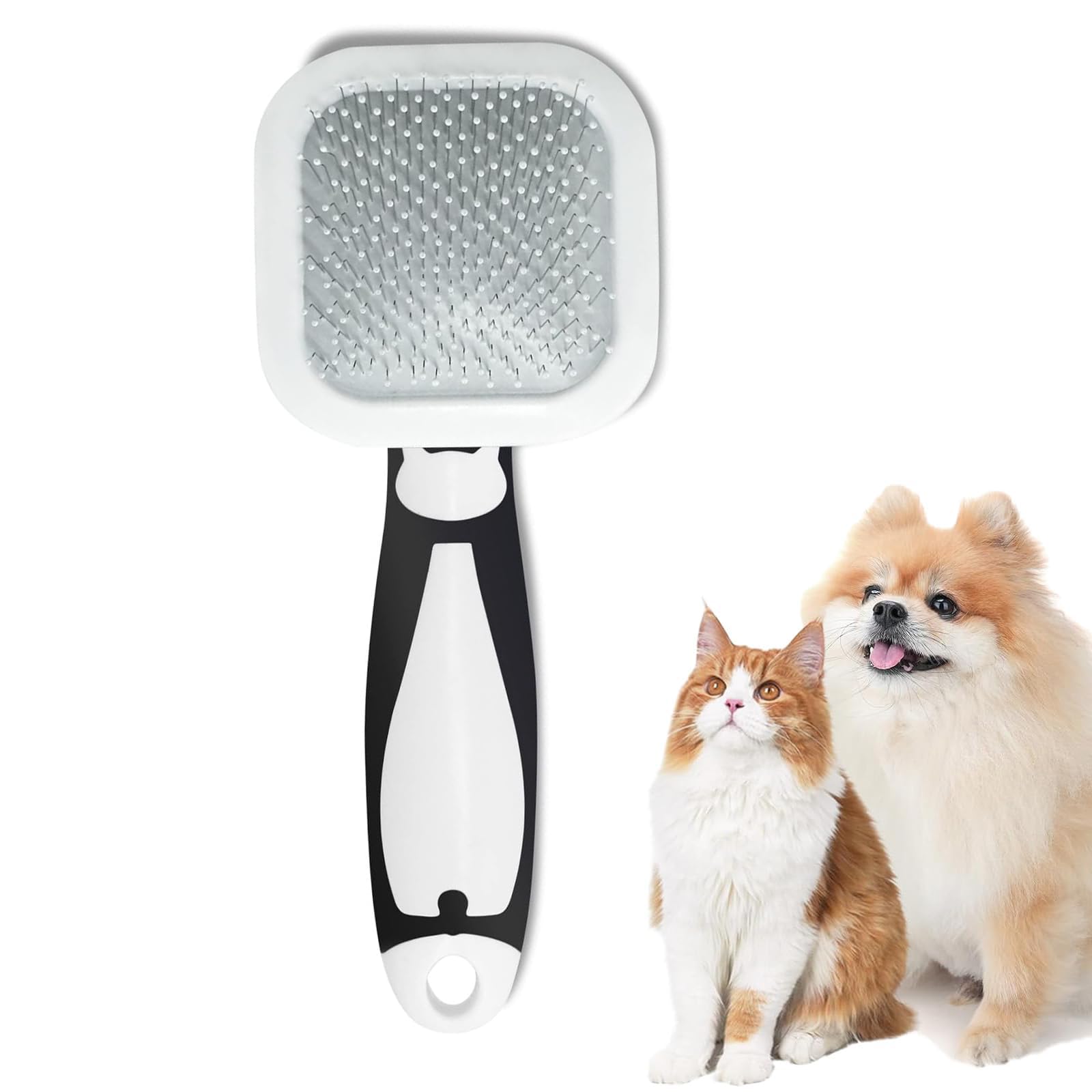Joyzzz Slicker Brush for Dogs, Soft Dog Comb Brush with 360 Degree Rotation Design, Cat Brush for Shedding with Comfortable Handle, Pet Brush for Small Dogs Puppy Yorkie Poodle Rabbits Cats (White)