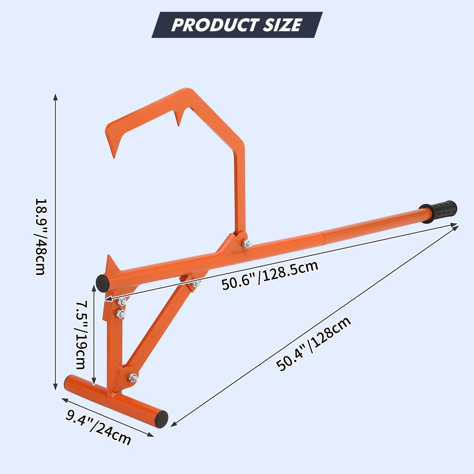 51 Cm Schwerlast-Holzheber Aus Kohlenstoffstahl – Verstellbarer Haken, Ergonomischer Griff, Tragbares Design Zum Einfachen Rollen & Sicheren Schneiden – Ideal Für Feuerholzschneider & Bauarbeiter